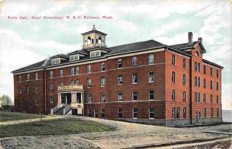 Ferry Hall Mens Dormitory Washington State University Pullman 1910c postcard