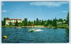 STE. AGATHE des MONTS, Canada ~ Water Skiing LAURENTIDE INN c1950s Postcard