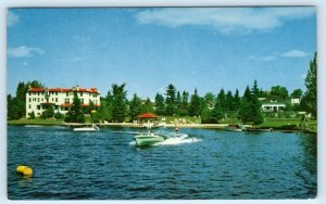 STE. AGATHE des MONTS, Canada ~ Water Skiing LAURENTIDE INN c1950s Postcard
