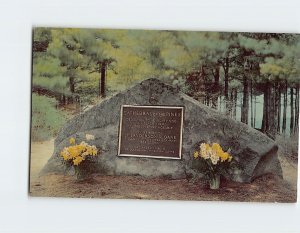 Postcard The Memorial Boulder, Cathedral of the Pines, Rindge, New Hampshire