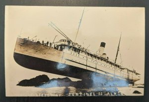 Mint Vintage SS Princess May Stuck on Rocks Centennial Island Alaska RPPC