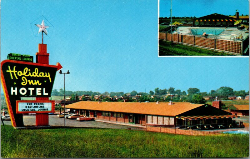 Vtg 1950s St Louis Missouri MO Holiday Inn Hotel Old Cars Chrome Postcard