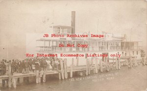 MT, Polson, Montana, RPPC, Steamer The New Klondike Docking, 1910 PM