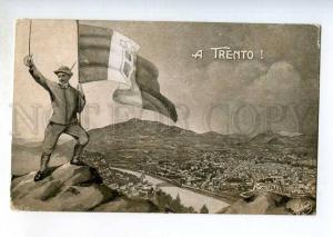 247341 ITALY A Trento FENCING Flag Vintage postcard