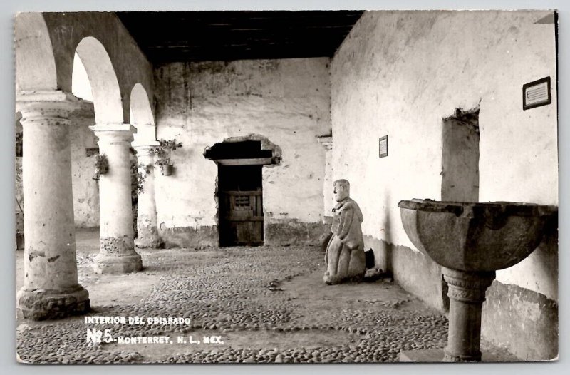 Monterrey Mexico Interior Del Obispado Real Photo Postcard B47