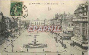 Postcard Old Bordeaux Allees of Touny