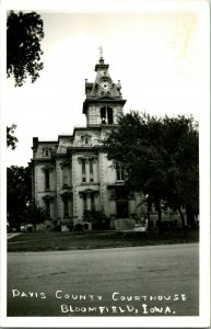 Vtg Postcard RPPC Davis County Courthouse Bloomfield Iowa - Unused