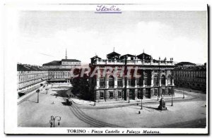 Old Postcard Torino Piazza Castello and Palazzo Madama