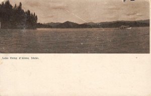 LAKE COEUR D'ALENE Boat On Lake, Idaho Scene 1910 Vintage Postcard