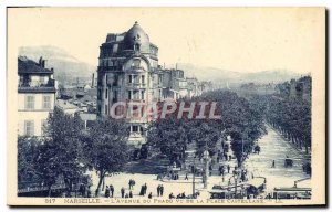 Old Postcard Marseille L & # 39Avenue Prado saw the Place Castellane