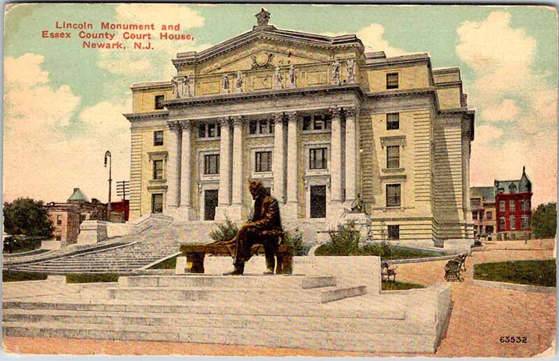 Postcard COURT HOUSE SCENE Newark New Jersey NJ AO0384