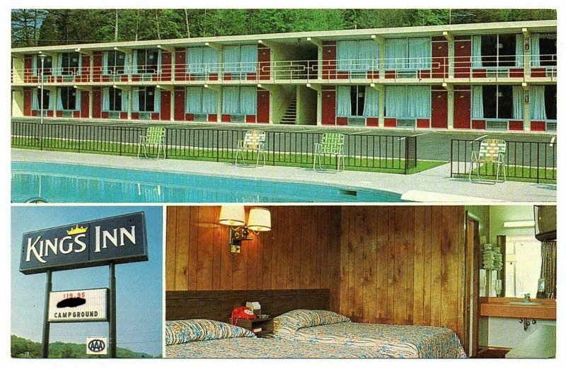 Kingston Tennessee Postcard Multi-view King's Inn Motel Interior Exterior #75912