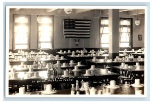 c1940's Dining Room Fin. School Ft. Bent Harrison IN RPPC Photo Vintage Postcard