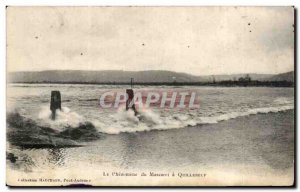 Old Postcard The phenomenon of tidal bore has Quillebeuf