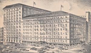 PITTSBURGH PA~HOTEL FORT PITT-800 ROOMS FOR $1.50-ARTIST DRAWN POSTCARD 1930s