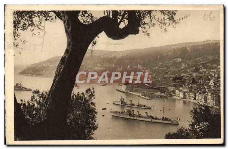 Old Postcard Villefranche L & # 39escadre Boat