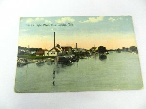 Vintage Postcard New London Waupaca County Wisconsin Electric Light Plant 1921