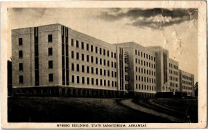 Advertising on Back, Nyberg Building State Sanatorium AR Vintage Postcard F01