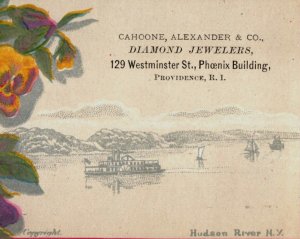 1880s Cahoone, Alexander & Co. Diamond Jewelers Paddle Steamer Hudson River F186