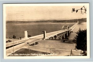RPPC of Seattle WA, Lake Washington Floating Bridge, Washington c1950 Postcard