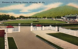 WV Horse Race Racing Track Wheeling West Virginia Postcard