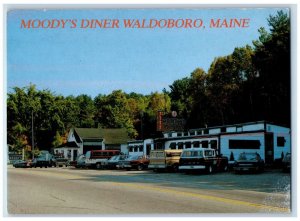 c1950's Moody's Diner Restaurant Cars Waldoboro Maine ME Vintage Postcard