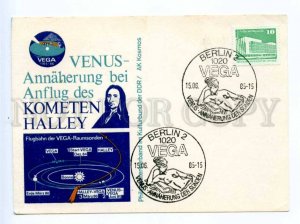 420104 EAST GERMANY GDR 1985 year VEGA Comet Halley SPACE postcard