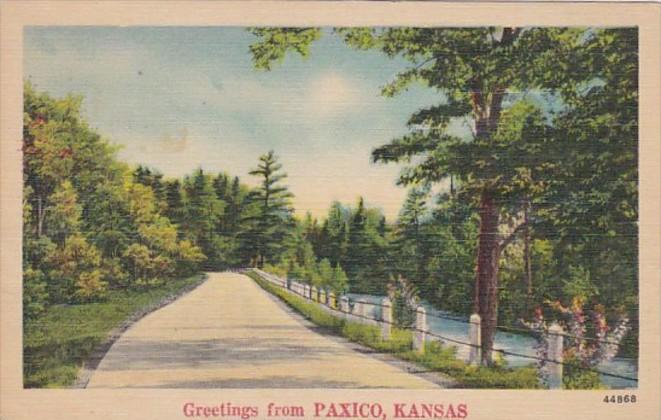 Kansas Greetings From Paxico 1948