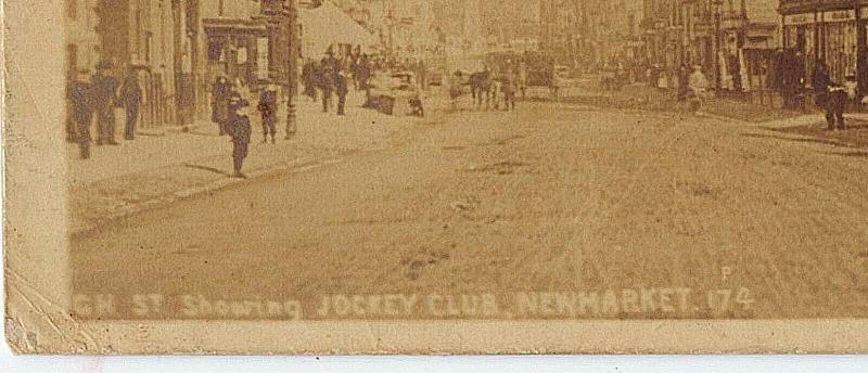 1908 RPPC High Street Jockey Club Newmarket Suffolk England Real Photo Postcard