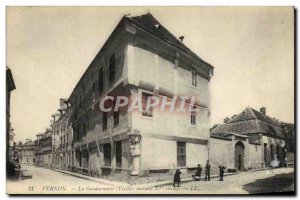 Old Postcard Vernon Gendarmerie Old houses 15th