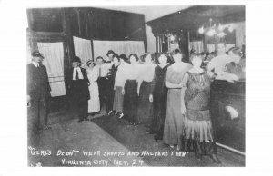 RPPC Virginia City, NV Girls Don't Wear Halters c1930s Vintage Photo Postcard