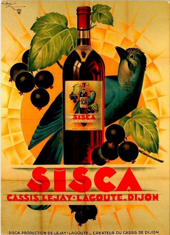 Advertising  SISCA CASSIS LEJAY-LAGOUTE.DIJON  Alcohol-Liqueur  4X6 Postcard