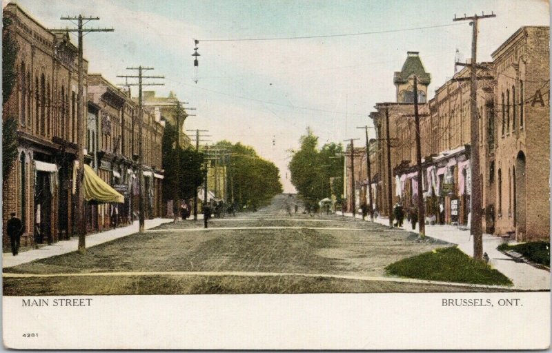 Brussels Ontario Main Street Postcard E93 