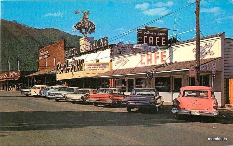 1960s Autos Main Street Marquee Cafe Jackson Hole Wyoming Colorpicture 3468