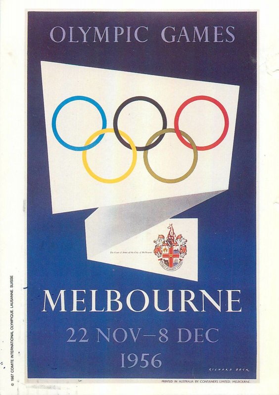 Postcard Sport Olympic games Melbourne 1956