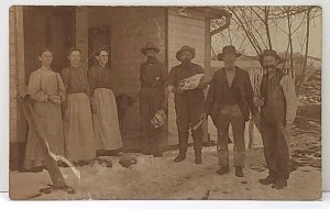 RPPC Pennsylvania Estate Family Catch Dinner & Butchering Turkey ? Postcard E15 