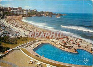 Modern Postcard Biarritz (Pyrenees Bass) La Grande Plage in the first map of ...