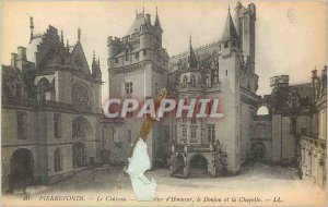 Old Postcard Pierrefonds Chateau Le Donjon and the Chapel