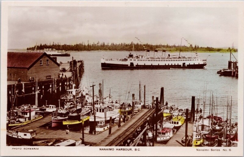 Nanaimo Harbour BC British Columbia Steamship Camera Products RPPC Postcard H41