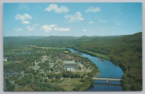 State View~Air View Windsor Vermont & Old Covered Bridge~Vintage Postcard