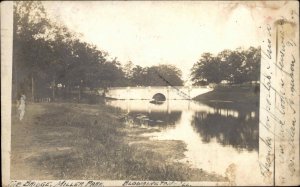 Bloomington Illinois IL The Bridge Miller Park 1907 Used Real Photo Postcard