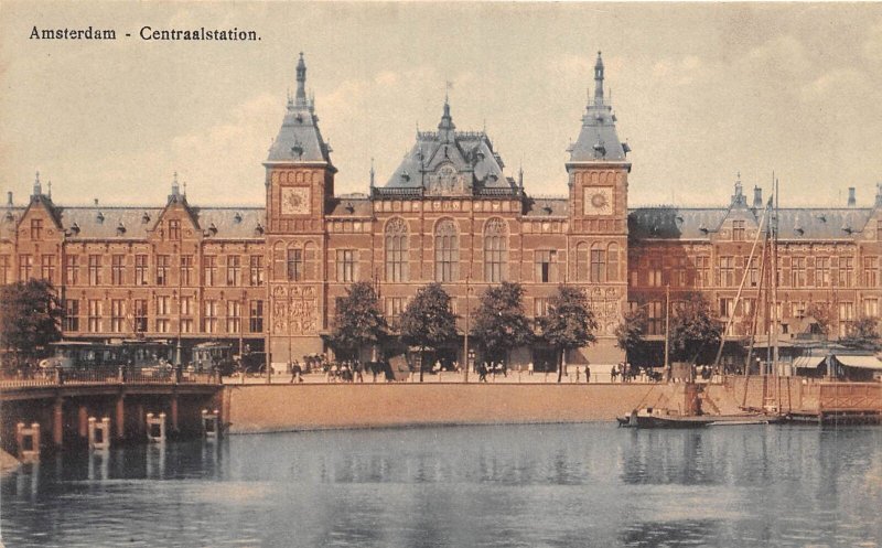 US20 Europe Netherlands Amsterdam central station clocktower railway station