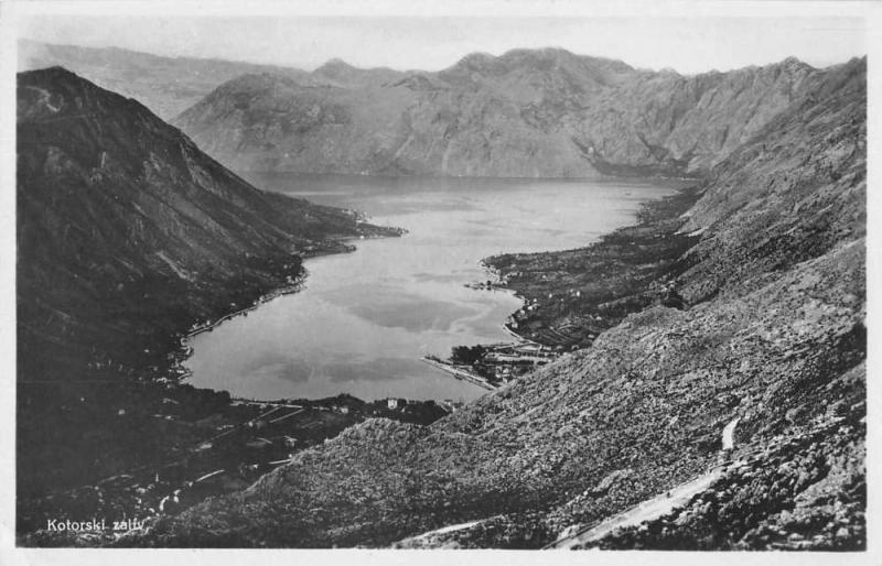 Kotor Montenegro Birds Eye View Real Photo Vintage Postcard JC932709