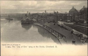 Cleveland Ohio OH City of Erie Boat Steamer Waterfront c1910 Vintage Postcard