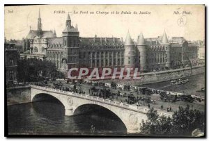 Old Postcard Paris Pont au Change and the Palais de Justice