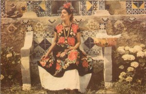 1940s Postcard; Tehuana Woman in Costume, Itsmo de Tehuantepec, Oaxaca Mexico