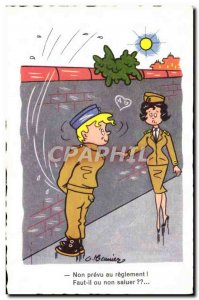 Old Postcard Fantasy Humor Army Soldier