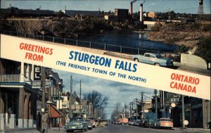 Sturgeon Falls Ontario Street Scene Car Factory Vintage Postcard