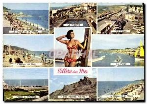 Modern Postcard Villers Sur Mer The Beach Pool The dike Blacks Beach cows Jea...