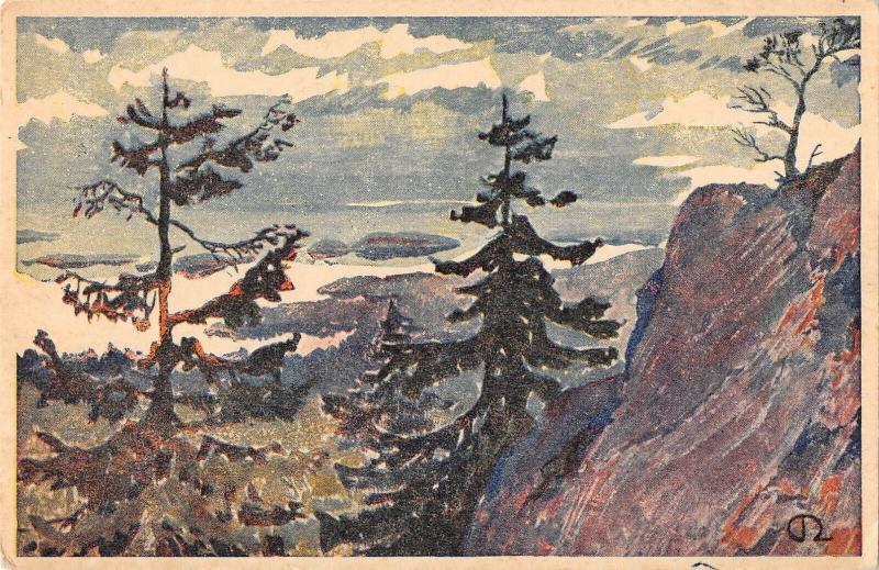 BR73950 postcard painting myydaan ita karjalan hyvaksy  finland